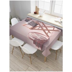 Скатерть прямоугольная JoyArty на кухонный стол "Стул режиссера" из оксфорда, 120x145 см