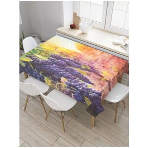 Скатерть прямоугольная JoyArty на кухонный стол "Виноградник на рассвете" из оксфорда, 120x145 см