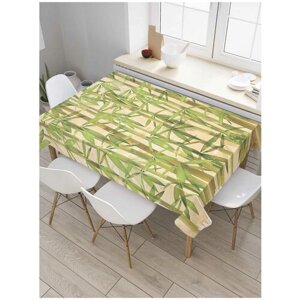Скатерть прямоугольная JoyArty на кухонный стол "Зеленеющий бамбук" из оксфорда, 120x145 см