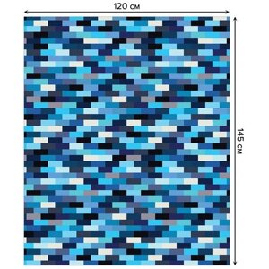 Скатерть прямоугольная JoyArty "Прямоугольная пикселизация" из сатена, 120x145 см