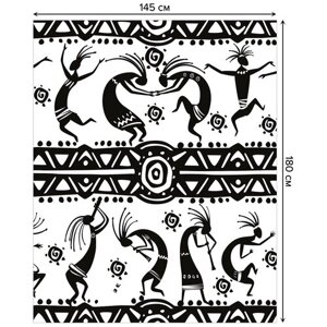 Скатерть прямоугольная JoyArty "Танцующие африканцы" из сатена, 180x145 см