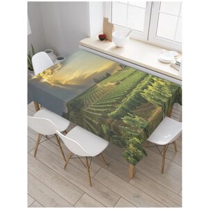Скатерть прямоугольная JoyArty "Виноградник на рассвете" из сатена, 120x145 см