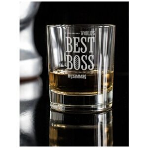 Стакан для виски "Best Boss" Мухаммад с гравировкой подарочный бокал мужчине с надписью