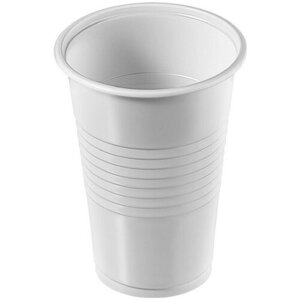 Стакан одноразовый Комус Стакан одноразовый 200мл белый, для холодных/горячих напитков, бюджет, комус ПП, 2 упаковки по 100 штук в каждой
