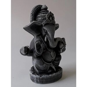 Статуэтка Ганеша (Бог Слон), 11см. Серый, мраморная крошка