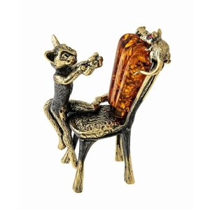 Статуэтка Кот на стуле ловит мышку, 1442