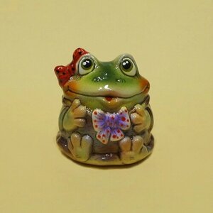 Статуэтка "Лягушонок Фрося" 6,5 см, керамика, ручная работа