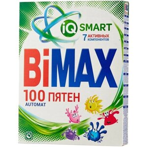 Стиральный порошок Bimax 100 пятен, автомат, 0.4 кг, без отдушки, природа и свежесть, универсальное, для хлопковых тканей, 6 уп.