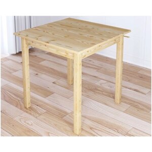Стол кухонный Классика квадратный с сосновыми столешницей и ножками без покрытия, 20 мм, 60х60х75 см