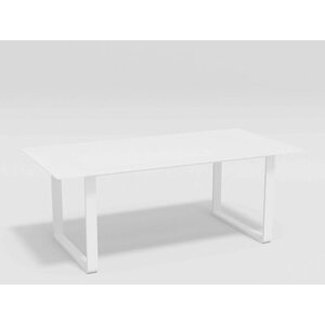 Стол обеденный Gardenini Voglie 180x90 каркас белый / столешница белое глянцевое стекло