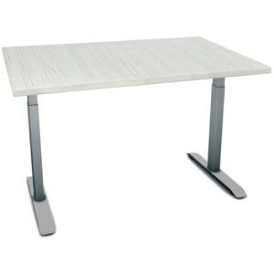Стол с регулируемой высотой, с металлическими двухсекционными ножками Aleganta, цвет серый/древесина белая 100-2-30-02