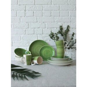 Столовый сервиз набор посуды Elrington, Зеленый Бриз, 24 предметов.