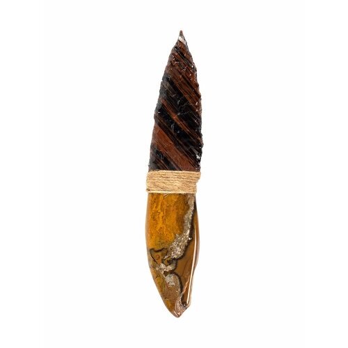 Сувенирный нож Атам из Яшмы и Обсидиана 16,5 см, разноцветный