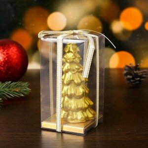Свеча новогодняя "Ёлка" 10х5см, золото (комплект из 12 шт)