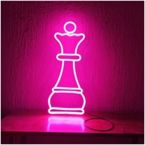 Светильник светодиодный неоновый Шахматная королева, 60х20 см