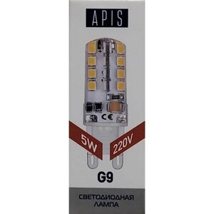 Светодиодная лампа APIS G9, 220 В, 5 Вт, 4200 К