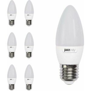 Светодиодная лампа JazzWay PLED Super Power 7W эквивалент 60W 3000K 530Лм E27 свеча (комплект из 6 шт)