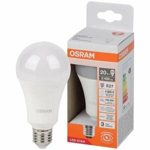 Светодиодная лампа Ledvance-osram Osram LS CLA 250 20W/840 170-250V FR E27 2452lm 180° 40000h d65x132 OSRAM