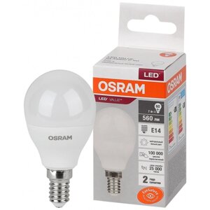 Светодиодная лампочка OSRAM P60 7Вт 230В 4000К E14 (10 шт.)