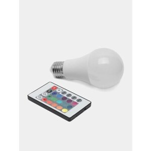 Светодиодная лампочка RGB+W, с пультом ДУ Мощность 10W-E27, Цвет Белый