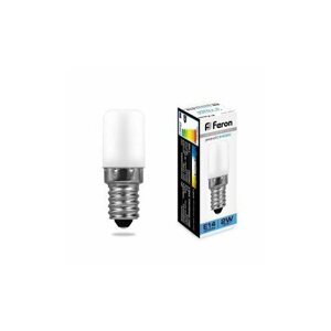 Светодиодная LED лампа Feron лампа для холодильников E14 2W (160lm) 6400K 6K матовая 51x18, LB-10 25988 (упаковка 12 штук)