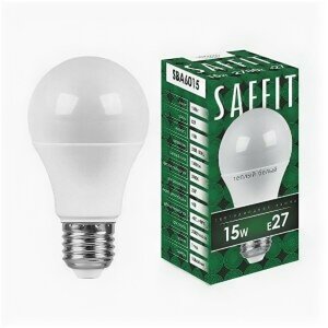 Светодиодная LED лампа Saffit ЛОН А60 E27 15W (1500Lm) 2700K 2K матовая 112x60 SBA6015 55010 (упаковка 16 штук)
