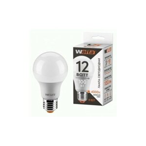 Светодиодная LED лампа Wolta LX лампа ЛОН A60 E27 12W (1055llm) 4000К 4K 118x61x61 30S60BL12E27 (упаковка 10 штук)