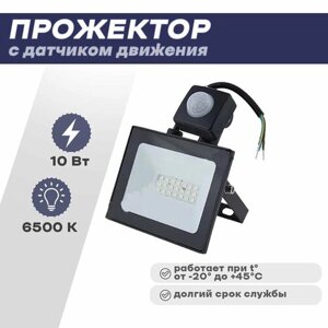 Светодиодный прожектор 10W с датчиком