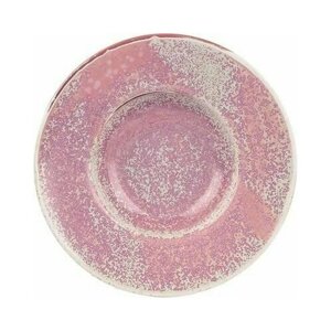 Тарелка для пасты "Пион", фарфор, 400мл, D-28см, H-5,5см, розовый.