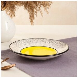 Тарелка "Персия", плоская, керамика, желтая, 19 смИран