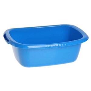 Таз овальный "Водолей", 11 л, цвет синий/ для белья/ пищевой / емкость хозяйственная/ для ванны/ для кухни (1 шт.)