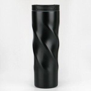 Термокружка, серия: Спираль, "Мастер К", 500 мл, сохраняет тепло 8 ч, 7.8х22 см, чёрная
