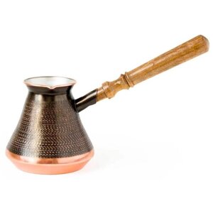 Турка для кофе медная (450 мл) армянская джезва ручной работы, восточная кофеварка, подарок мужчине папе