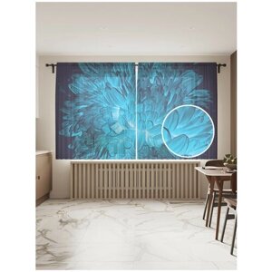 Тюль для кухни и спальни JoyArty "Прозрачная астра", 2 полотна со шторной лентой шириной по 145 см, высота 180 см.