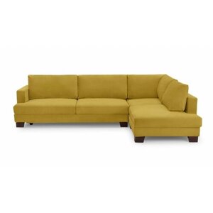 Угловой диван-кровать "Марсель", 309х210х90см, наполнитель ППУ, ящик для белья, правый угол, Ultra Mustard