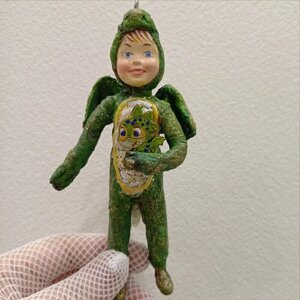 Ватная ёлочная игрушка "Мальчик в карнавальном костюме дракончика"Высота 14 см. Эксклюзив