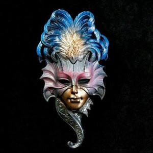 Венецианская маска "Сова" золото, 28см микс