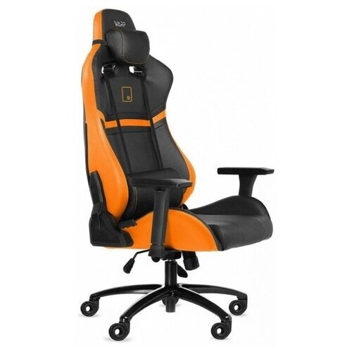 WARP Gr Игровое кресло чёрно-оранжевое (экокожа, алькантара, регулируемый угол наклона, механизм качания)