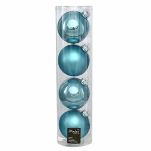 Winter Deco Набор стеклянных шаров 10 см голубая карамель mix, 4 шт 141651