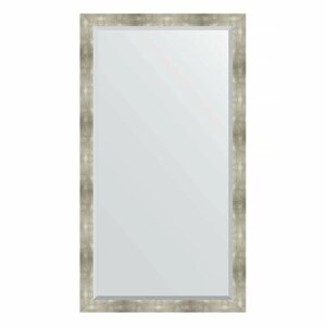 Зеркало напольное с фацетом EVOFORM в багетной раме алюминий, 111х201 см, для гостиной, прихожей, кабинета, спальни и ванной комнаты, BY 6182