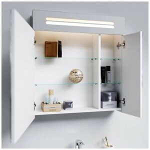 Зеркало-шкаф для ванной, AQWELLA Нео 80 см с подсветкой Neo. 04.08