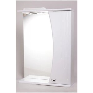 Зеркало-шкаф Восход-55 с подсветкой, правый, 55х17х72 см, цвет белый, Bestex