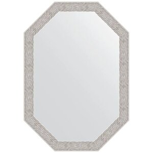Зеркало в багетной раме - волна алюминий 46 mm (48x68 cm) (EVOFORM) BY 7009