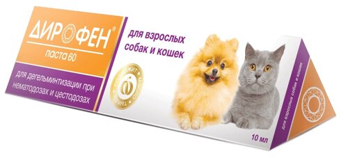 Apicenna Дирофен паста для взрослых собак и кошек (10 мл.)