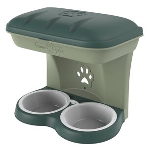 Bama Pet миска для собак настенная двойная (2,2 л., Зеленый)