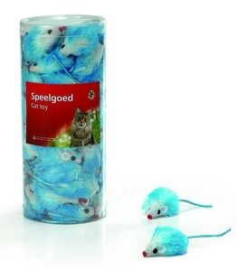 Beeztees 440447 игрушка Мышь плюшевая голубая для кошек (5 см., Голубой)