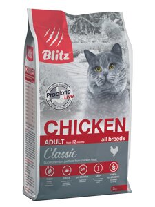 Blitz Classic Adult сухой корм для взрослых кошек (Курица, 2 кг.)