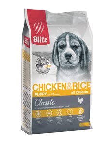 Blitz Classic Puppy сухой корм для щенков всех пород (Курица и рис, 2 кг.)
