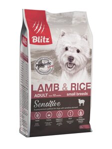 Blitz Sensitive Adult Small Breeds сухой корм для взрослых собак мелких пород (Ягненок и рис, 2 кг.)