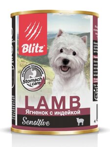 Blitz Sensitive консервы для собак всех пород (Ягненок и индейка, 400 г.)